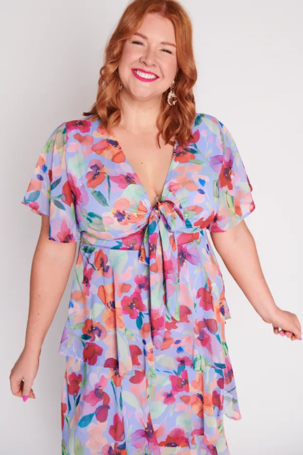 Lorraine Designs Cocktail Dresses | Midi Dresses*Rowen Whimsical Water Colour Dress
