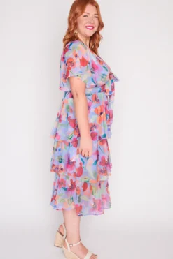 Lorraine Designs Cocktail Dresses | Midi Dresses*Rowen Whimsical Water Colour Dress