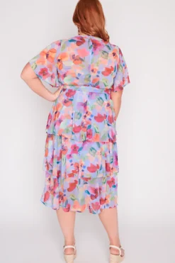 Lorraine Designs Cocktail Dresses | Midi Dresses*Rowen Whimsical Water Colour Dress