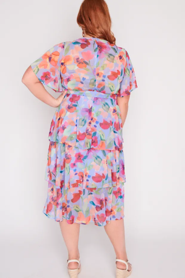 Lorraine Designs Cocktail Dresses | Midi Dresses*Rowen Whimsical Water Colour Dress