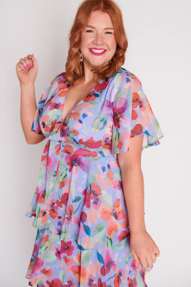 Lorraine Designs Cocktail Dresses | Midi Dresses*Rowen Whimsical Water Colour Dress