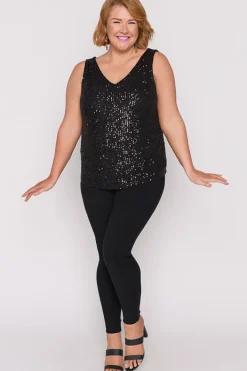 Lorraine Designs Tops*Rylee Black Sequins Party Tank