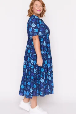 Lorraine Designs Midi Dresses*Saturn Blue Bunnies Dress