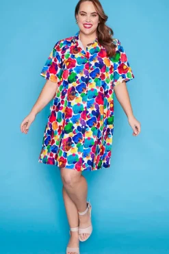 Lorraine Designs Casual Dresses | Shirt Dresses*Scarlet Painterly Dress