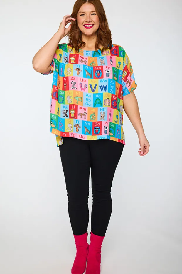 Lorraine Designs Tops | Casual Dresses*Serena Alpha Animal Cards Top