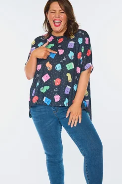 Lorraine Designs Tops*Serena Bookworm Black Top
