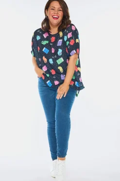 Lorraine Designs Tops*Serena Bookworm Black Top