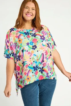 Lorraine Designs Tops | Casual Dresses*Serena Rainbow Bright Top