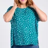 Lorraine Designs Tops | Casual Dresses*Serena Teal Spot Top