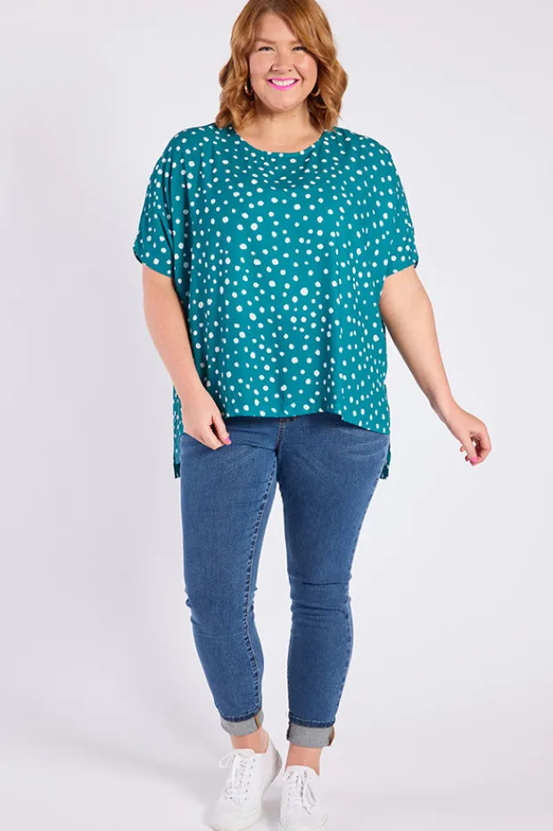 Lorraine Designs Tops | Casual Dresses*Serena Teal Spot Top