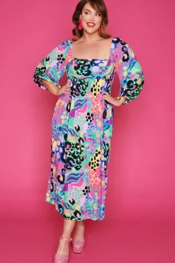 Paper Heart Fit & Flare Dresses | Off The Shoulder Dresses*Sheryl Electric Leopard Dress