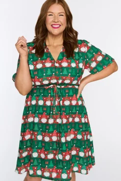 Lorraine Designs Casual Dresses | Fit & Flare Dresses*Siena Christmas Gnomes Dress