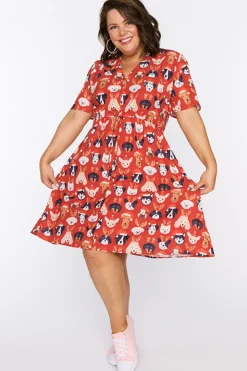 Lorraine Designs Casual Dresses | Fit & Flare Dresses*Siena Puppy Christmas Dress