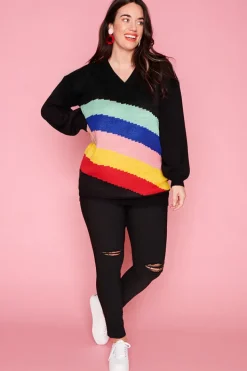 Lorraine Designs Knits & Cardigans*Sonic Black Rainbow Knit