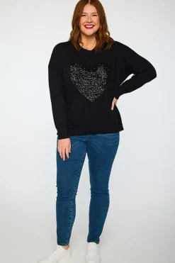 Lorraine Designs Knits & Cardigans*Sparkle Heart Black Knit