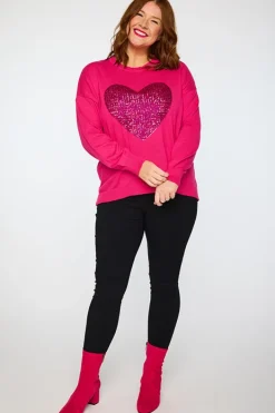 Lorraine Designs Knits & Cardigans*Sparkle Heart Pink Knit