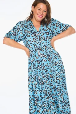 Lorraine Designs Loose Dresses | Casual Dresses*Sylvia Blue Leopard Dress
