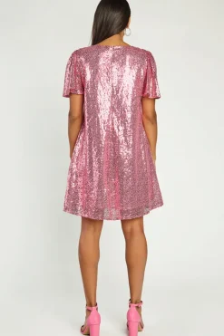 Lorraine Designs Loose Dresses | Casual Dresses*Taylor Pink Sequin Dress