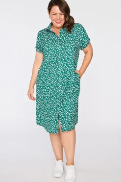 Lorraine Designs Shirt Dresses | Loose Dresses*Tessa Green Floral Dress