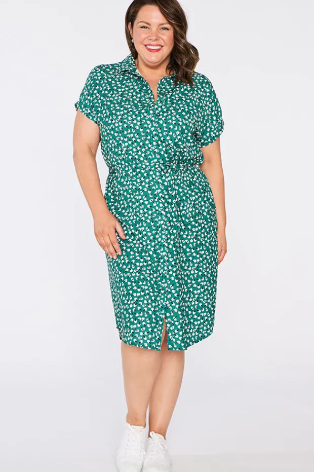 Lorraine Designs Shirt Dresses | Loose Dresses*Tessa Green Floral Dress