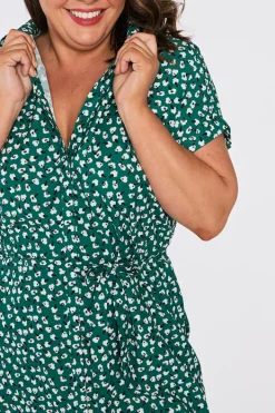 Lorraine Designs Shirt Dresses | Loose Dresses*Tessa Green Floral Dress