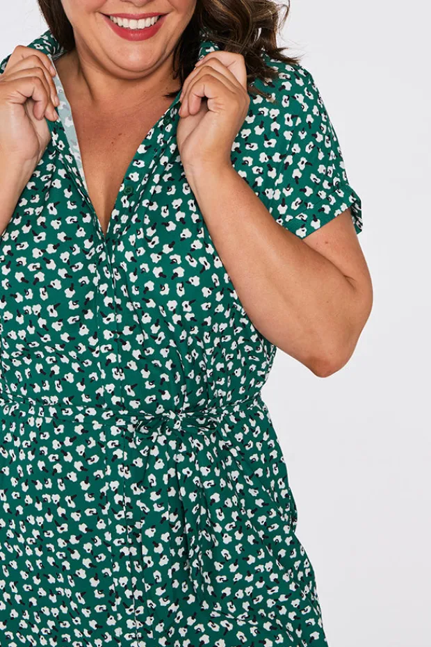 Lorraine Designs Shirt Dresses | Loose Dresses*Tessa Green Floral Dress