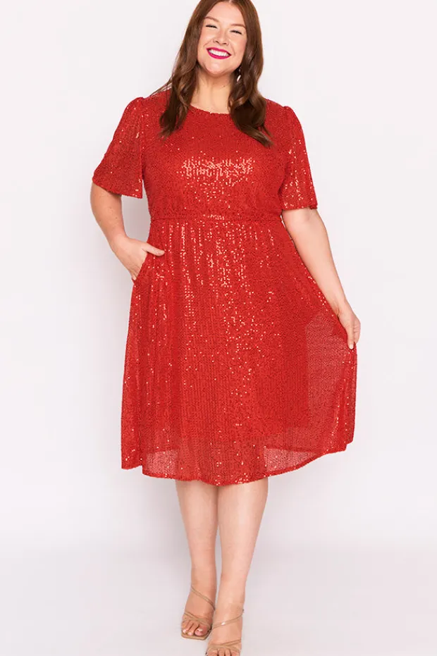 Lorraine Designs Sequin Dresses | Cocktail Dresses*Tinsley Red Sequins Dress