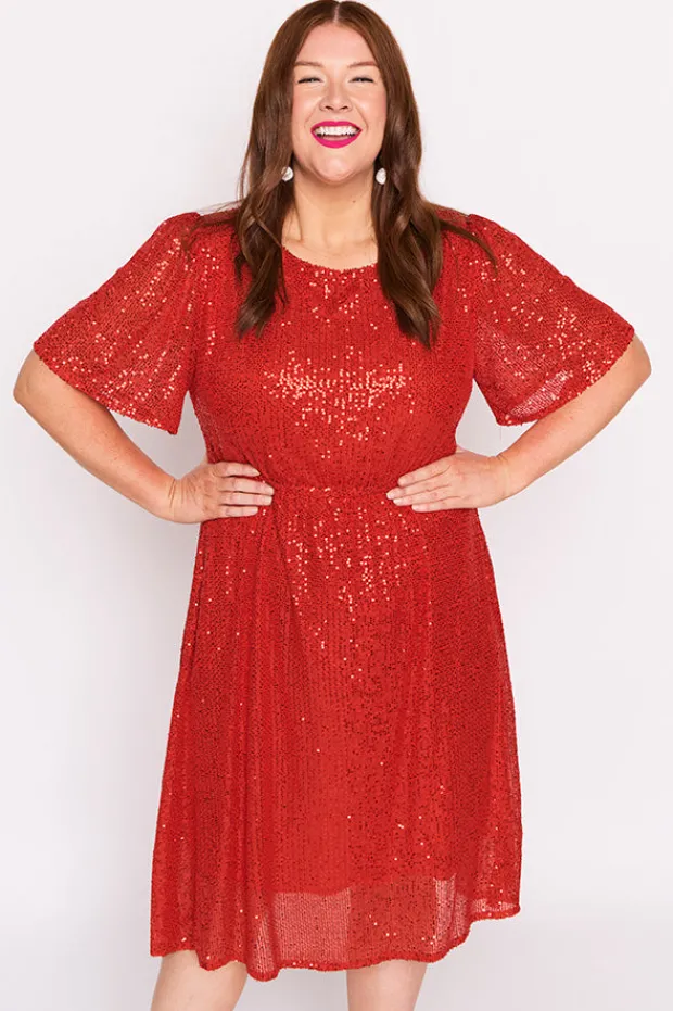Lorraine Designs Sequin Dresses | Cocktail Dresses*Tinsley Red Sequins Dress