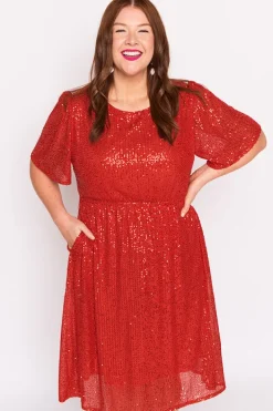 Lorraine Designs Sequin Dresses | Cocktail Dresses*Tinsley Red Sequins Dress
