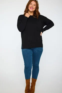 Lorraine Designs Knits & Cardigans*Tully Black Crew Knit