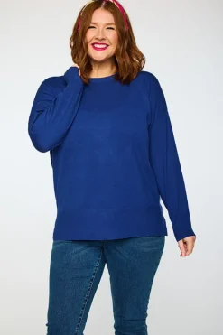 Lorraine Designs Knits & Cardigans*Tully Deep Cobalt Crew Knit