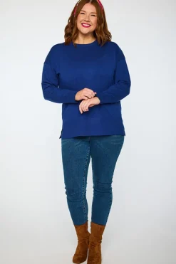 Lorraine Designs Knits & Cardigans*Tully Deep Cobalt Crew Knit
