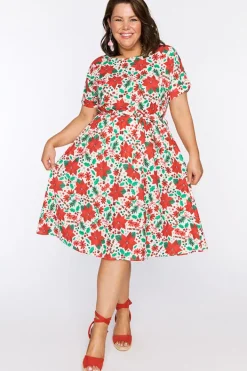 Lorraine Designs Casual Dresses | Fit & Flare Dresses*Valencia Flowers Of Christmas Dress