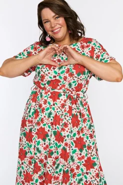 Lorraine Designs Casual Dresses | Fit & Flare Dresses*Valencia Flowers Of Christmas Dress