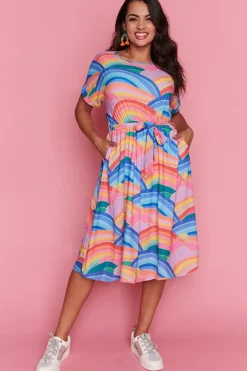 Lorraine Designs Casual Dresses | Fit & Flare Dresses*Valencia Rainbowscape Dress