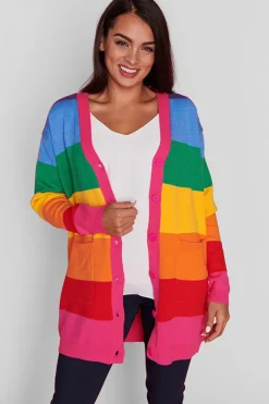 Lorraine Designs Knits & Cardigans*Vivid Rainbow Stripe Cardigan