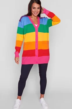 Lorraine Designs Knits & Cardigans*Vivid Rainbow Stripe Cardigan
