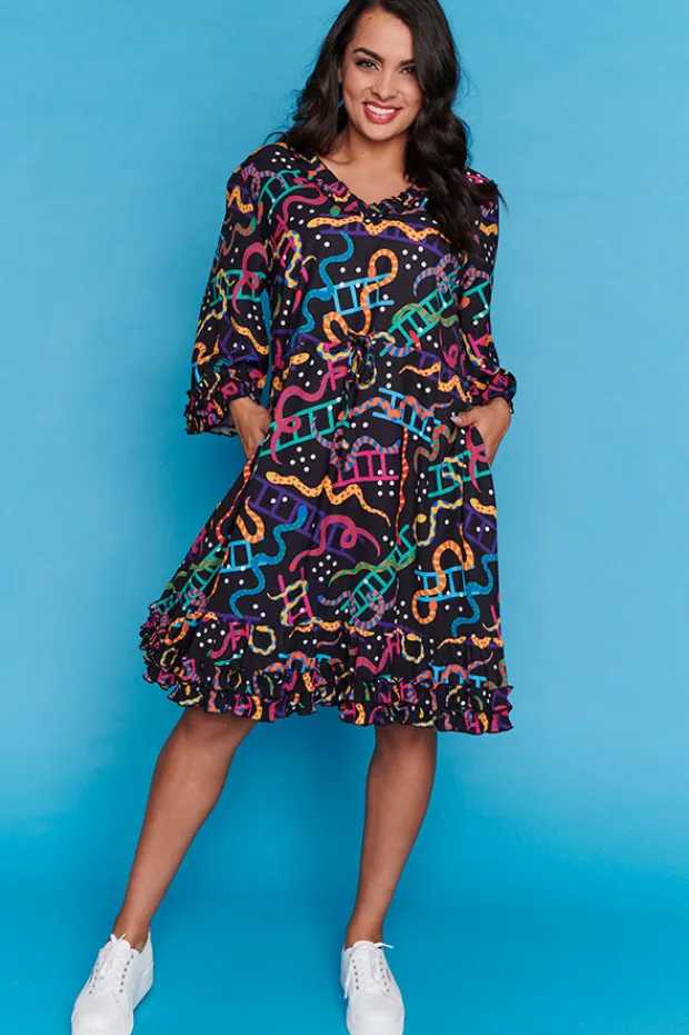 Lorraine Designs Casual Dresses | Fit & Flare Dresses*Winnie Snakes & Ladders Dress