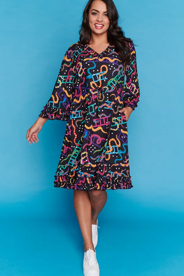 Lorraine Designs Casual Dresses | Fit & Flare Dresses*Winnie Snakes & Ladders Dress