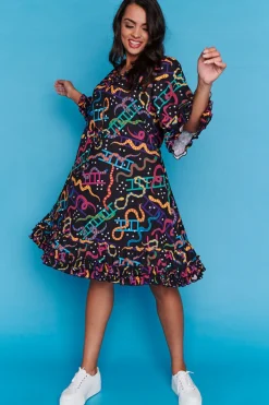 Lorraine Designs Casual Dresses | Fit & Flare Dresses*Winnie Snakes & Ladders Dress
