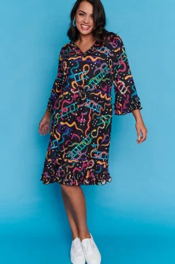 Lorraine Designs Casual Dresses | Fit & Flare Dresses*Winnie Snakes & Ladders Dress