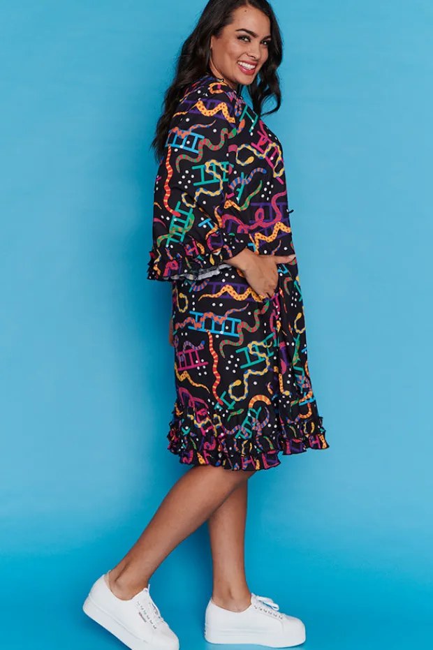Lorraine Designs Casual Dresses | Fit & Flare Dresses*Winnie Snakes & Ladders Dress