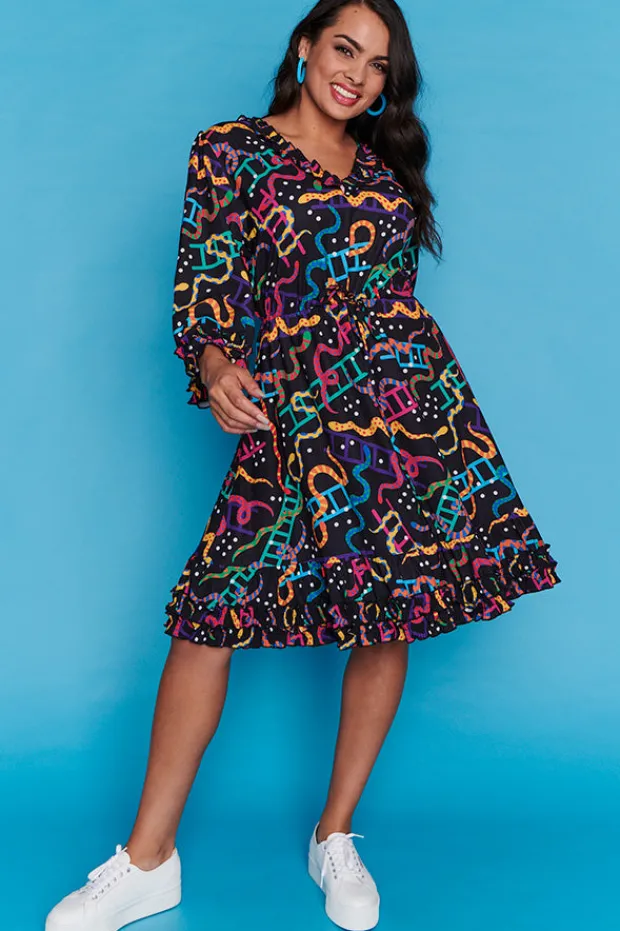 Lorraine Designs Casual Dresses | Fit & Flare Dresses*Winnie Snakes & Ladders Dress